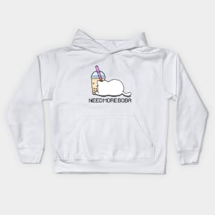 Pixel Cat Needs More Boba Tea! Kids Hoodie